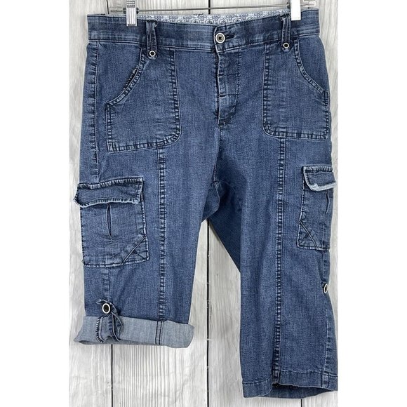 St. John's Bay Denim - St. John's Bay 12 Medium Cargo Jean Capris Adjustable Length